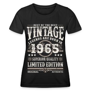 Legends are born in 1965 - Women's Functional T-Shirt - black - Front - AI Model Female 172 light (172cm)