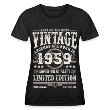 Legenden werden 1959 geboren - Frauen Funktions-T-Shirt - Schwarz - Vorne - AI Model Female 172 light (172cm)