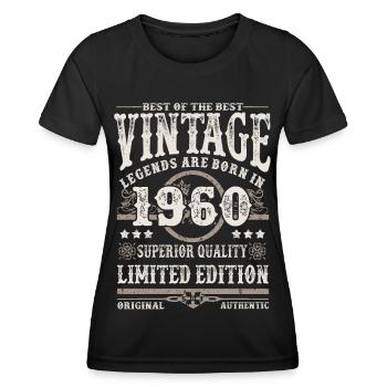 Legends are born in 1960 - Women's Functional T-Shirt - black - Front - AI Model Female 172 light (172cm)