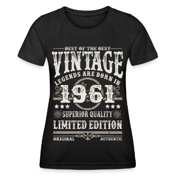 Legends are born in 1961 - Women's Functional T-Shirt - black - Front - AI Model Female 172 light (172cm)