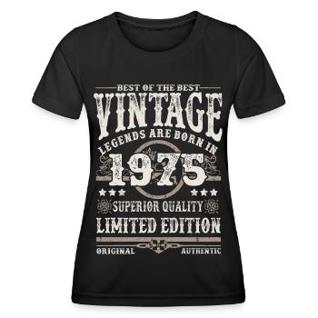 Legenden werden 1975 geboren - Frauen Funktions-T-Shirt - Schwarz - Vorne - AI Model Female 172 light (172cm)