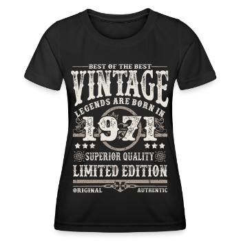 Legends are born in 1971 - Women's Functional T-Shirt - black - Front - AI Model Female 172 light (172cm)