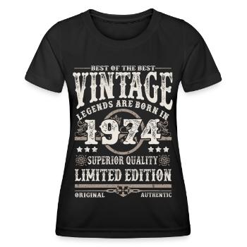 Legenden werden 1974 geboren - Frauen Funktions-T-Shirt - Schwarz - Vorne - AI Model Female 172 light (172cm)
