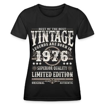 Legenden werden 1976 geboren - Frauen Funktions-T-Shirt - Schwarz - Vorne - AI Model Female 172 light (172cm)