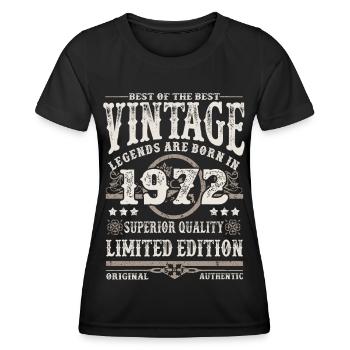 Legends are born in 1972 - Women's Functional T-Shirt - black - Front - AI Model Female 172 light (172cm)