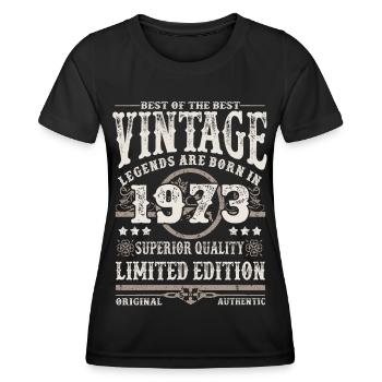 Legenden werden 1973 geboren - Frauen Funktions-T-Shirt - Schwarz - Vorne - AI Model Female 172 light (172cm)