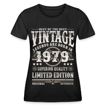 Legends are born in 1979 - Women's Functional T-Shirt - black - Front - AI Model Female 172 light (172cm)