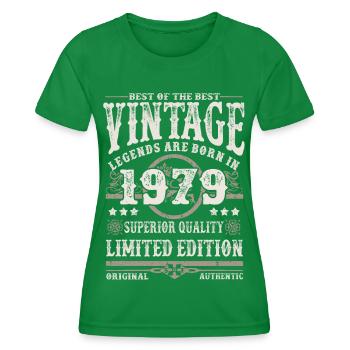 Legenden werden 1979 geboren - Frauen Funktions-T-Shirt - Kelly Green - Vorne - AI Model Female 172 dark (172cm)