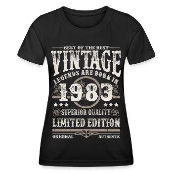 Legenden werden 1983 geboren - Frauen Funktions-T-Shirt - Schwarz - Vorne - AI Model Female 172 light (172cm)