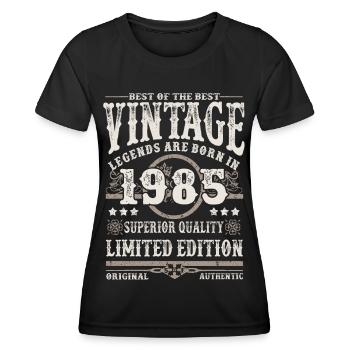 Legenden werden 1985 geboren - Frauen Funktions-T-Shirt - Schwarz - Vorne - AI Model Female 172 light (172cm)