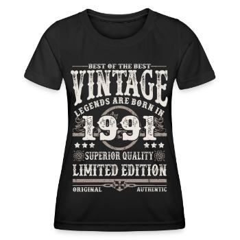 Legends are born in 1991 - Women's Functional T-Shirt - black - Front - AI Model Female 172 light (172cm)