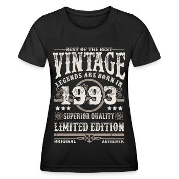 Legenden werden 1993 geboren - Frauen Funktions-T-Shirt - Schwarz - Vorne - AI Model Female 172 light (172cm)