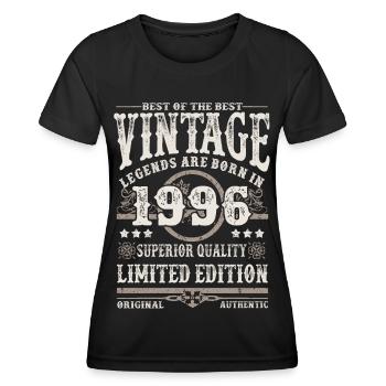 Legenden werden 1996 geboren - Frauen Funktions-T-Shirt - Schwarz - Vorne - AI Model Female 172 light (172cm)