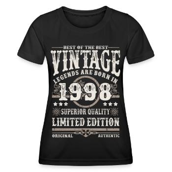 Legenden werden 1998 geboren - Frauen Funktions-T-Shirt - Schwarz - Vorne - AI Model Female 172 light (172cm)