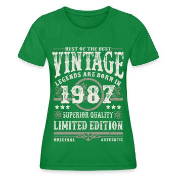 Legenden werden 1987 geboren - Frauen Funktions-T-Shirt - Kelly Green - Vorne - AI Model Female 172 dark (172cm)