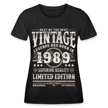 Legends are born in 1989 - Women's Functional T-Shirt - black - Front - AI Model Female 172 light (172cm)