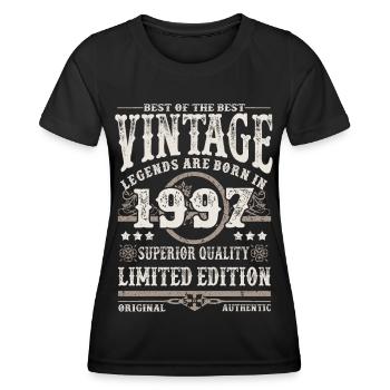Legenden werden 1997 geboren - Frauen Funktions-T-Shirt - Schwarz - Vorne - AI Model Female 172 light (172cm)
