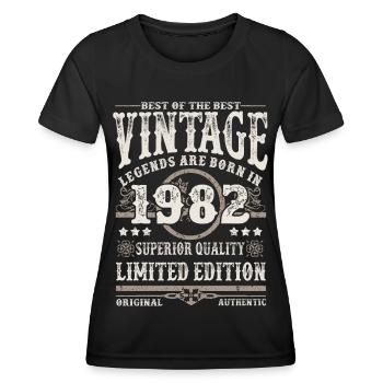 Legenden werden 1982 geboren - Frauen Funktions-T-Shirt - Schwarz - Vorne - AI Model Female 172 light (172cm)