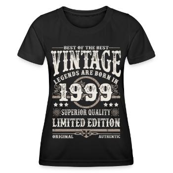 Legenden werden 1999 geboren - Frauen Funktions-T-Shirt - Schwarz - Vorne - AI Model Female 172 light (172cm)
