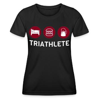 FUNNY TRIATHLETE - T-shirt sport Femme - noir - Devant - AI Model Female 172 light (172cm)