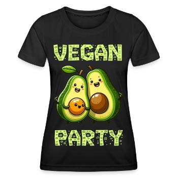 Fête végétalienne de l’avocat - T-shirt sport Femme - noir - Devant - AI Model Female 172 light (172cm)