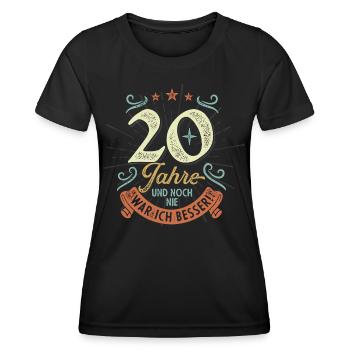 20 Jahre und noch nie war ich besser! - Frauen Funktions-T-Shirt - Schwarz - Vorne - AI Model Female 172 light (172cm)