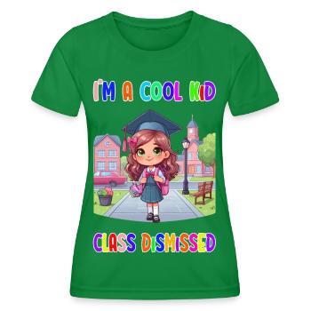 Je suis un gamin cool – classe rejetée - T-shirt sport Femme - vert - Devant - AI Model Female 172 dark (172cm)