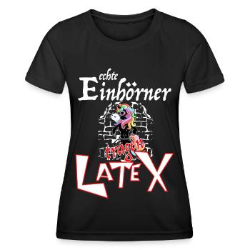 Einhörner Latex - Frauen Funktions-T-Shirt - Schwarz - Vorne - AI Model Female 172 light (172cm)