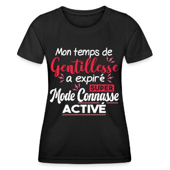 Connasse. Gentille femme. Cadeau vengeance rancune - T-shirt sport Femme - noir - Devant - AI Model Female 172 light (172cm)