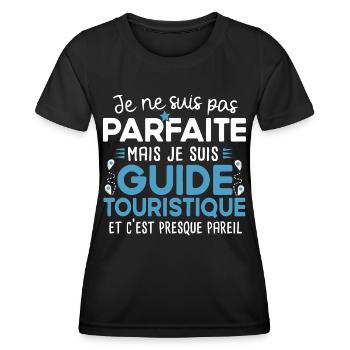 Guide touristique touriste cadeau métier humour - T-shirt sport Femme - noir - Devant - AI Model Female 172 light (172cm)