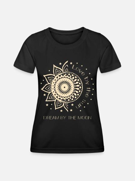 Love By The Sun Dream By The Moon Boho cadeau - T-shirt sport Femme - noir