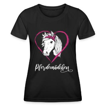 Pferdemädchen Pferde Herz Geschenkidee - Frauen Funktions-T-Shirt - Schwarz - Vorne - AI Model Female 172 light (172cm)