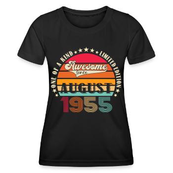 Awesome since August 1955 67th Birthday Gift - Women's Functional T-Shirt - black - Front - AI Model Female 172 light (172cm)