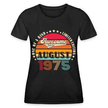 Awesome since August 1975 47th Birthday Gift - Women's Functional T-Shirt - black - Front - AI Model Female 172 light (172cm)