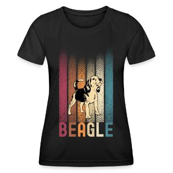 Beagle Dog Retro Vintage - T-shirt sport Femme - noir - Devant - AI Model Female 172 light (172cm)