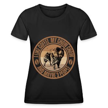 Chow Chow Coffee Dog Cafe - Women's Functional T-Shirt - black - Front - AI Model Female 172 light (172cm)