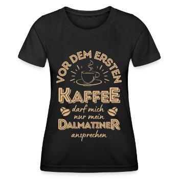 Dalmatiner Kaffee Hund Cafe - Frauen Funktions-T-Shirt - Schwarz - Vorne - AI Model Female 172 light (172cm)