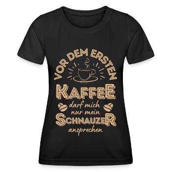 Schnauzer Kaffee Hund Cafe - Frauen Funktions-T-Shirt - Schwarz - Vorne - AI Model Female 172 light (172cm)