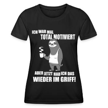 Ich war mal total motiviert - Frauen Funktions-T-Shirt - Schwarz - Vorne - AI Model Female 172 light (172cm)