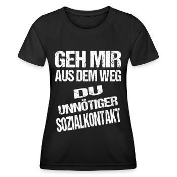 Social contact - Get out of my way - Women's Functional T-Shirt - black - Front - AI Model Female 172 light (172cm)