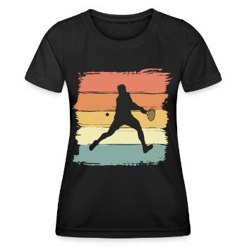 Tennis retro vintage tennis player - Women's Functional T-Shirt - black - Front - AI Model Female 172 light (172cm)