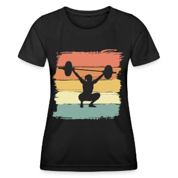 Haltérophilie vintage rétro haltérophile - T-shirt sport Femme - noir - Devant - AI Model Female 172 light (172cm)