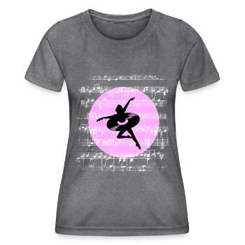 Harmonie in Bewegung - Frauen Funktions-T-Shirt - dunkle Melange  - Vorne - AI Model Female 172 light (172cm)