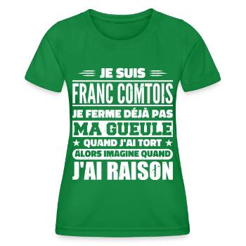 Franche Comtois Ich halte nicht meinen Mund. Franche Comtois - Frauen Funktions-T-Shirt - Kelly Green - Vorne - AI Model Female 172 dark (172cm)