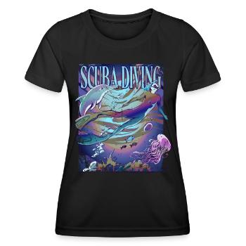 Apnea Diver Apnéiste Scuba Diver - T-shirt sport Femme - noir - Devant - AI Model Female 172 light (172cm)