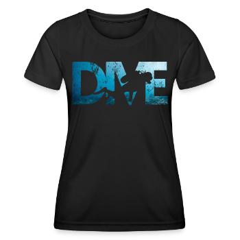 Apnea Diver Apnéiste Scuba Diver - T-shirt sport Femme - noir - Devant - AI Model Female 172 light (172cm)