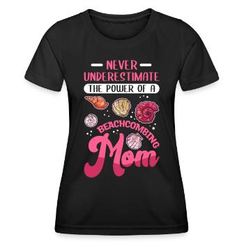 Beachcombing Mama Shell Collecte - T-shirt sport Femme - noir - Devant - AI Model Female 172 light (172cm)