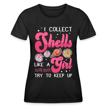 Le collecteur de coques collecte les coquilles - T-shirt sport Femme - noir - Devant - AI Model Female 172 light (172cm)