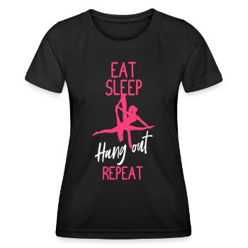 Aerialist Soies aériennes Tissu vertical Drôle - T-shirt sport Femme - noir - Devant - AI Model Female 172 light (172cm)