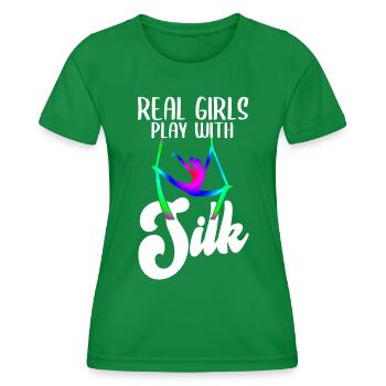 Soies aériennes Tissu vertical Aerialist - T-shirt sport Femme - vert - Devant - AI Model Female 172 dark (172cm)